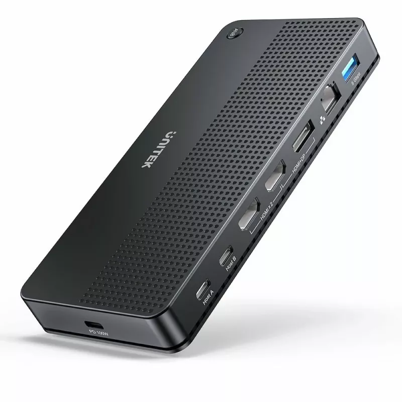 Doko stotelė UNITEK D1103A01 USB4 laidinė juoda 100W Power Delivery