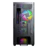 Montech X5M (B) Micro Tower PC korpusas — Micro‑ATX/Mini‑ITX, 3x120mm priekyje, 1x120mm gale, palaiko ATX PSU, 2x3.5 colio + 4x2.5 colio, juoda