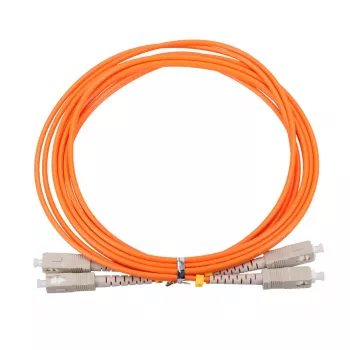 Šviesolaidinis kabelis Extralink EX.3692 — FTTH OM2 SC‑SC, 1 m, pilnas dvipusis ryšys, raudonas