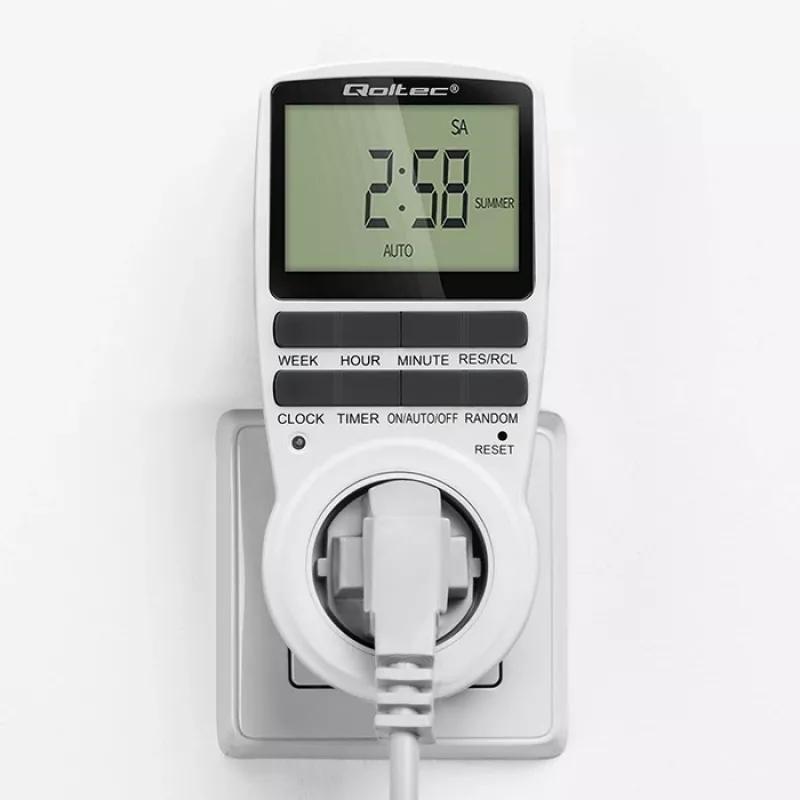 Elektroninis laikmatis QOLTEC PC0628 su LCD ekranu, 24 valandų atgalinė atskaita