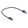 Tinklo kabelis DeLOCK RJ45 Cat.6A S/FTP plonas 0,25 m juodas
