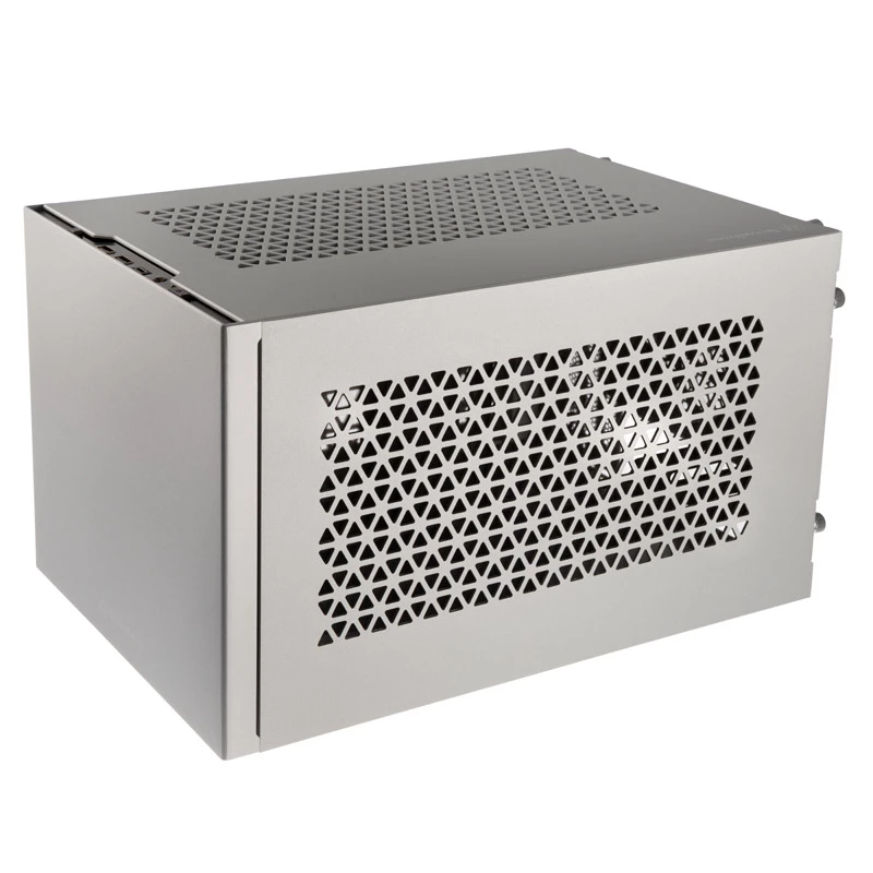 Mini-ITX korpusas SidabrinėSTONE SST-SG15S, sidabrinis aliuminio kompaktinis korpusas