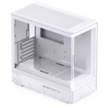 Jonsbo D200 baltas mATX vidutinio dydžio korpusas su grūdintu stiklu ir Mini Temp ekranu