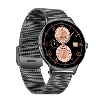Colmi V89 plieninis juodas išmanusis laikrodis su širdies ritmo matuokliu, atsparus vandeniui