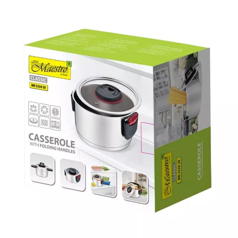 Maestro MR-3530-20 Puodas su sulankstomomis rankenomis 3,2 l