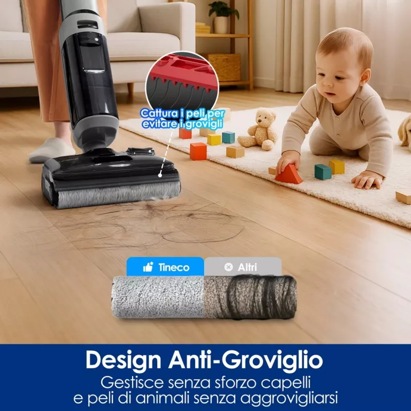 Belaidis grindų valiklis Tineco Floor One i5 Stretch Plus – lengvas, šlapiam ir sausam valymui skirtas vertikalus grindų ploviklis