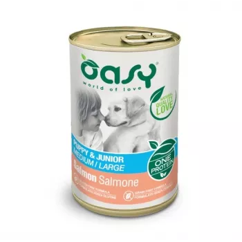 Oasy One Protein šuniukams ir jauniems šunims M/L su lašiša 400 g
