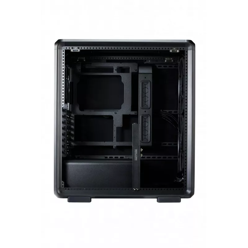 PC Midi Tower Cooler Master MasterFrame 500 Mesh — juoda su permatomu šonu, palaiko ATX/EATX, 2x200 mm priekyje, 1x120 mm gale