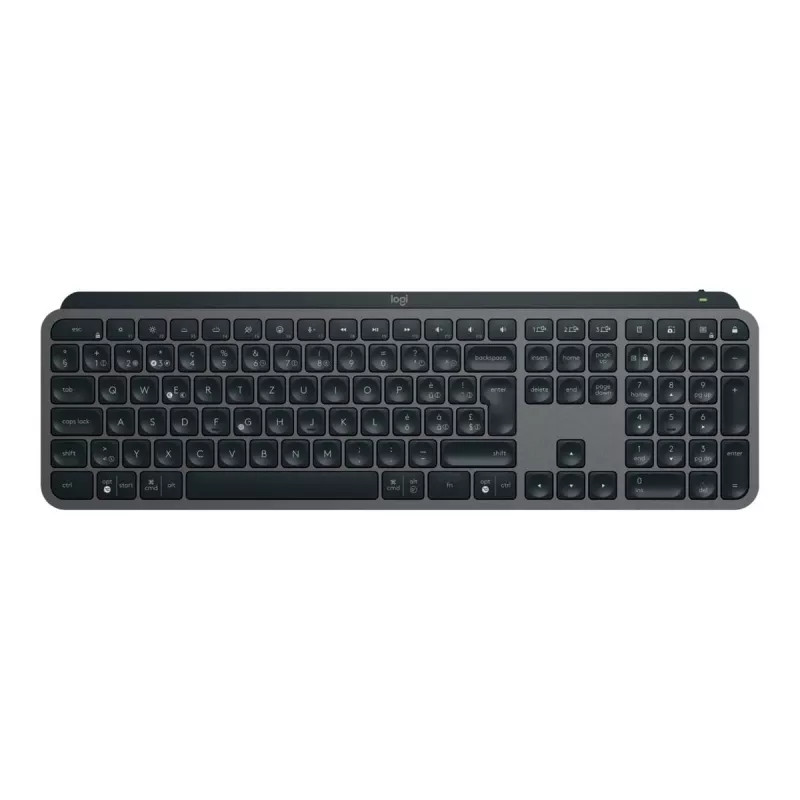 Belaidė pilno dydžio klaviatūra Logitech Master MX Keys S — Grafitinė, Bluetooth ir 2,4 GHz (Nano), USB-C įkraunama, apšviesta, QWERTY US International