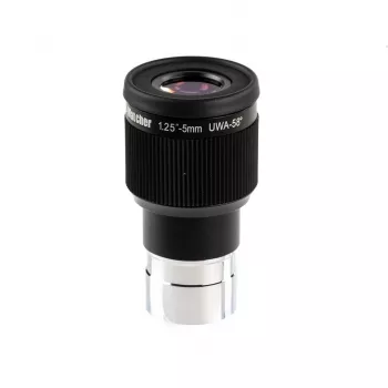 Okuliaras Skywatcher SWA-58 5mm 1,25 colio — didelės galios 5 mm židinio nuotolis, 1,25 colio įvorė