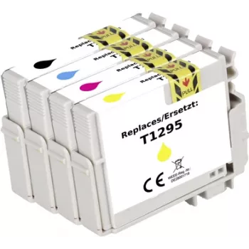 Renkforce rašalo kombinacinis rinkinys, pakeičiantis Epson T1295 (C13T129540) suderinamą juodą, žydrą, purpurinį, geltoną RF-I-T1291-4BKCMY4PK RF-5718864 (RF-5718864)