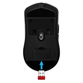 Belaidė žaidimų pelė DEFENDER Demon GM-534 RF, abiem rankoms tinkama, 3200 DPI, 5 mygtukai, 2,4 GHz USB-A nano imtuvas