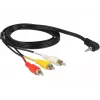 Vaizdo kabelio adapteris DeLOCK 84504 1.5m 3.5mm 3 x RCA Juoda