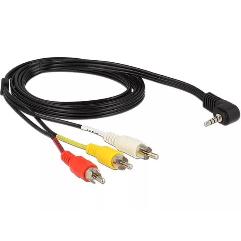 Vaizdo kabelio adapteris DeLOCK 84504 1.5m 3.5mm 3 x RCA Juoda