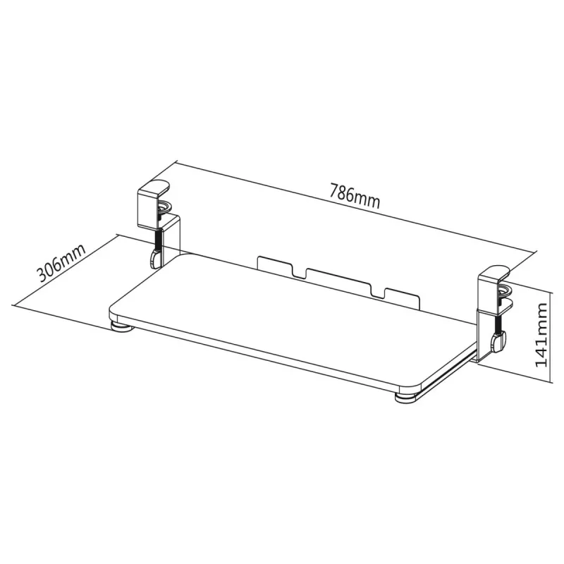 Maclean MC-839 slydimo platforma klaviatūrai | Po stalu esantis stalčius klaviatūrai ir pelei | Užspaudžiamas klaviatūros padėklas | Ergonomiškas darbo vietos sprendimas