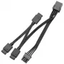 Signalo skirstytuvo kabelis ek water blocks EK-Loop OmniLink D-RGB 10cm juodas, 1 į 2 D-RGB skirstytuvas