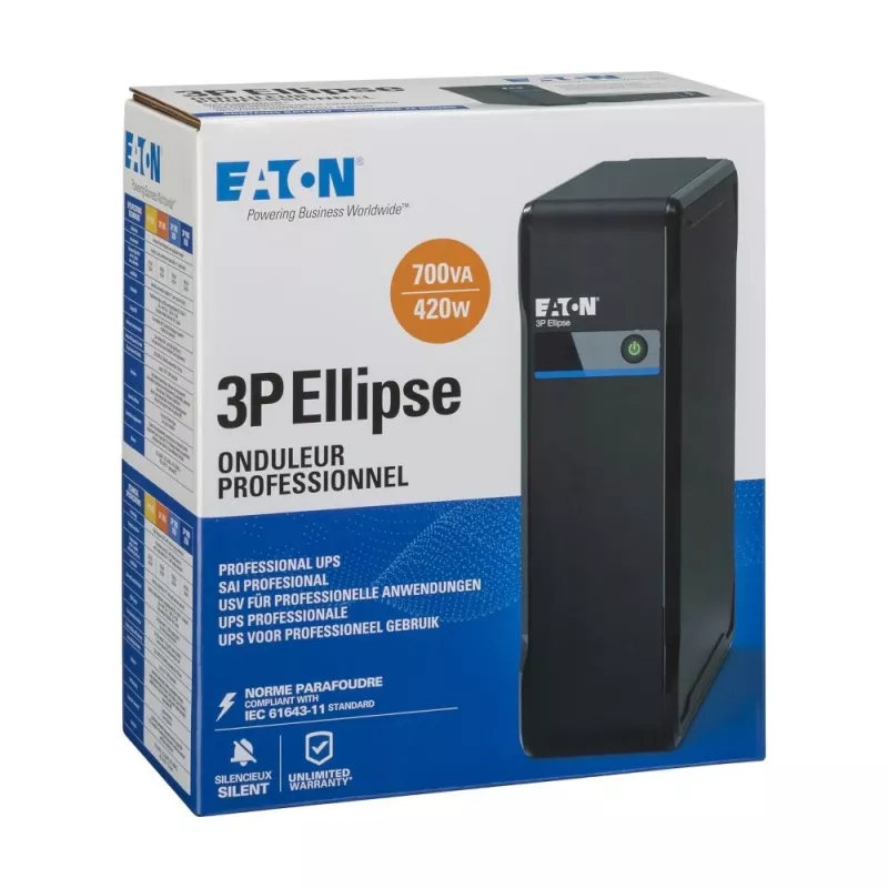 Eaton 3P Ellipse 700 nepertraukiamo maitinimo šaltinis (UPS) budėjimo režimas (Offline) 0,7 kVA 420 W 4 AC lizdai