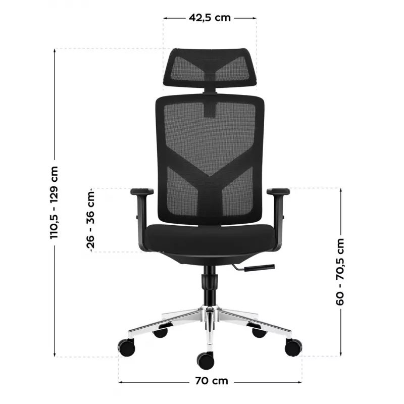 Biuro sukamoji kėdė mark adler Manager 3.3 Juoda — ergonomiškas dizainas, sukamas pagrindas