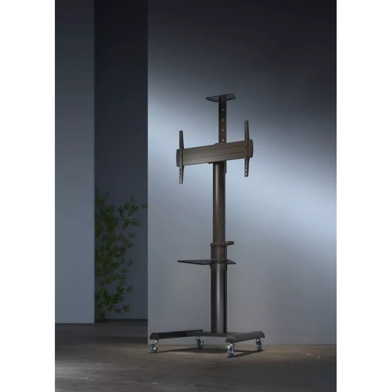 Ant grindų statomas televizoriaus stovas Gembird TVS-70T-02 37–70 colių ekranams, maks. 70 kg, VESA 200x200–600x400, pakreipimas ±5°/−12°, reguliuojamas aukštis, ratukai, kabelių valdymas