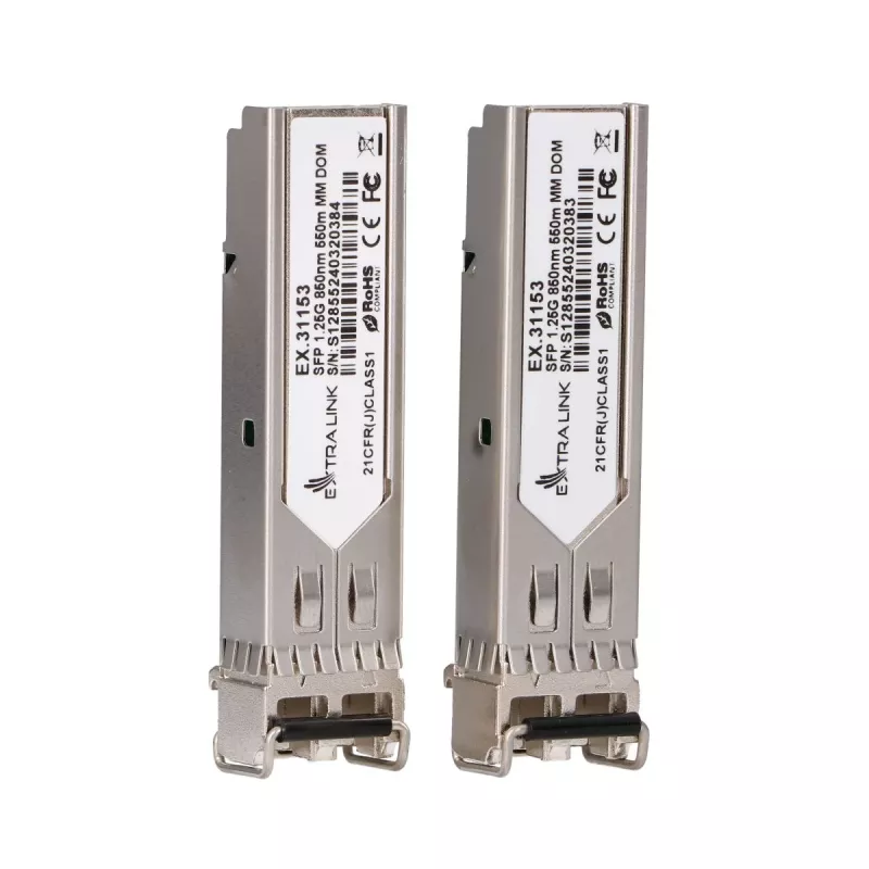 SFP modulis Extralink 1.25Gbps LC/UPC 850nm 550m multimodinis (2 vnt. pakuotėje)