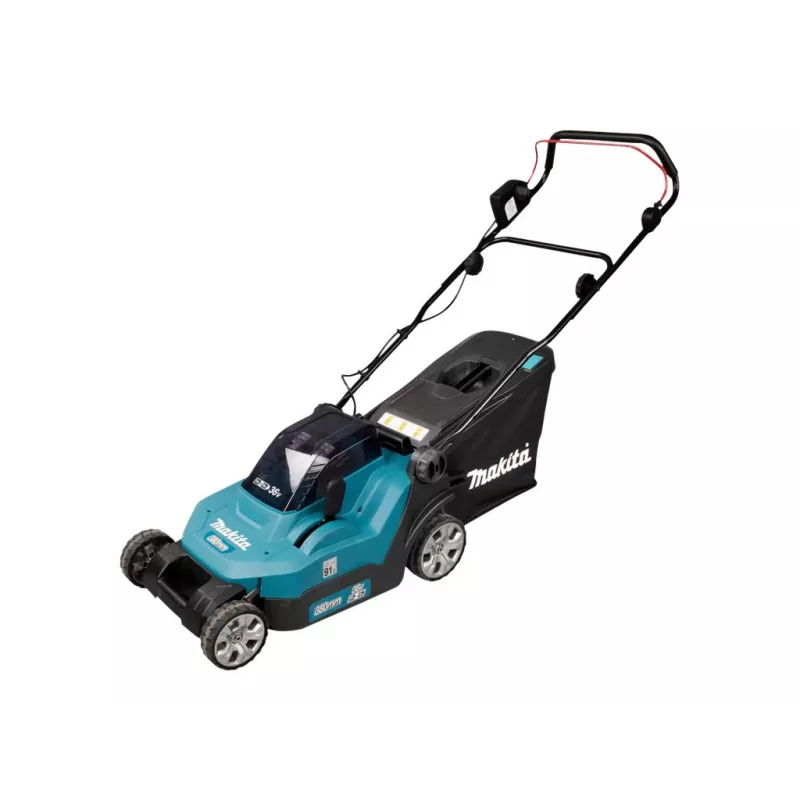 „Makita DLM382PM2“ – vejapjovė – belaidė – 18 V – 4 Ah – 2 baterijos – 3700 1/min – 38 cm – 16,9 kg
