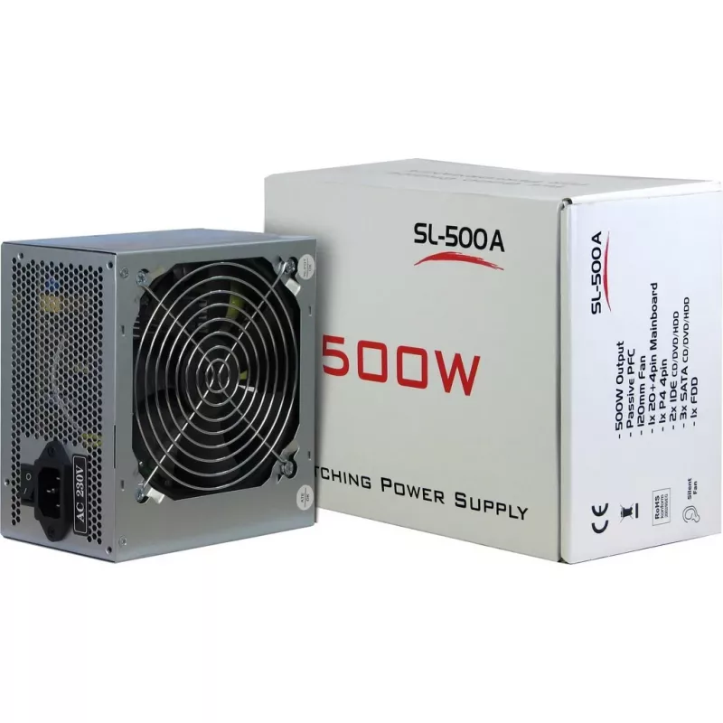 Maitinimo blokas Inter-Tech SL-500W(A) 500W ATX nemodulinis