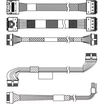 ThinkSystem SR650 V3 3,5 colio / 2,5 colio važtaraščio priekinio plėstuvo galinės plokštės SAS/SATA kabelių rinkinys 4X97A87505