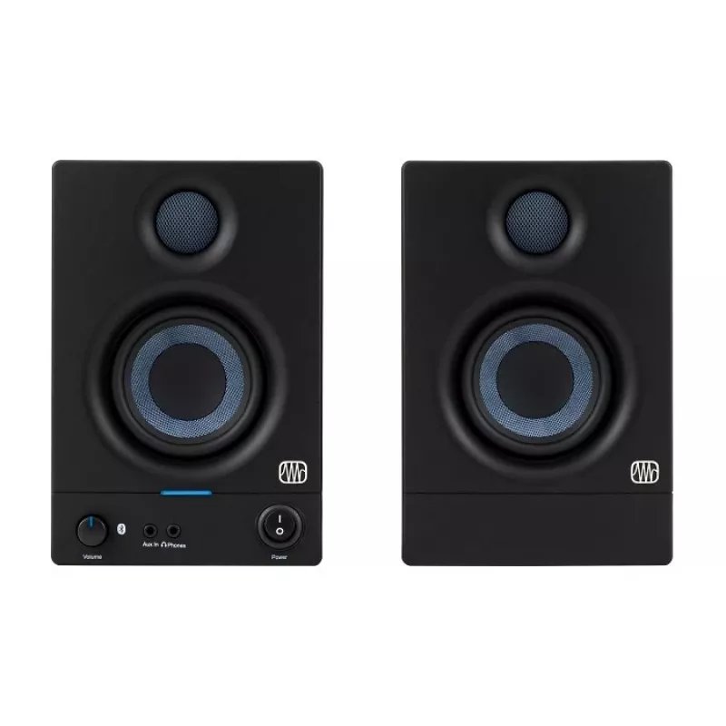 Studijiniai aktyvieji monitoriai PreSonus Eris 3.5 BT 2nd Gen — 2×25W RMS, 80–20 000 Hz, Bluetooth 5.0, RCA/TRS įėjimai, 3,5 mm ausinių lizdas