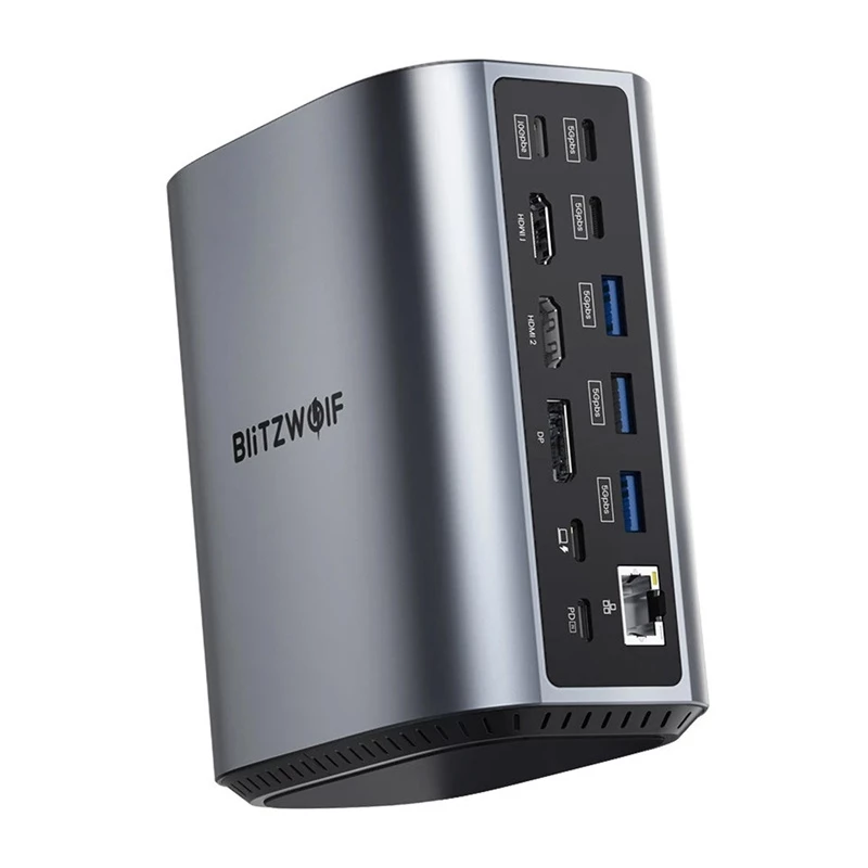 Dokų stotelė BlitzWolf BW-TH15 17in1 — 2x HDMI, DisplayPort, 4x USB-C