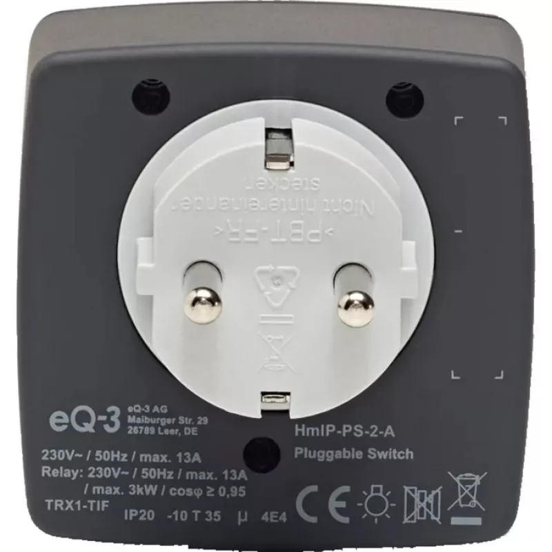 eQ-3 AG Homematic IP 161613A0, vidaus, antracito, plastikinis, IP20, IP20, 70 mm