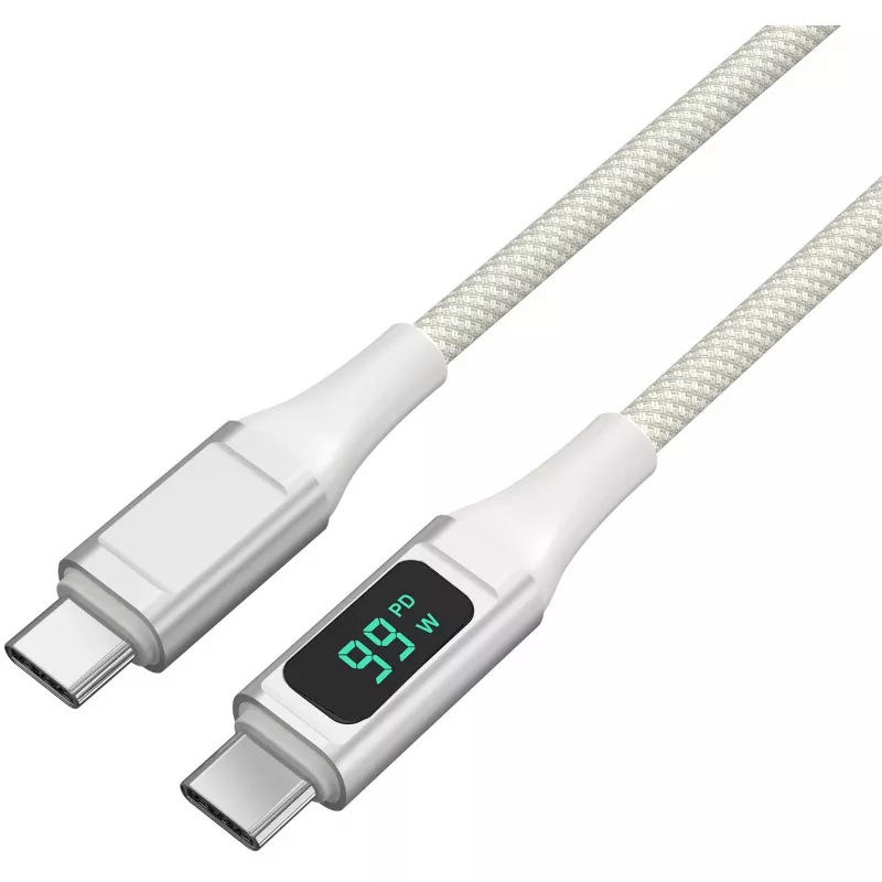 4smarts USB-C į USB-C kabelis DigitCord 100W 1,5 m, baltas