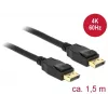 DeLOCK - DisplayPort laidas - DisplayPort (kištukas) į DisplayPort (kištukas) - 1,5 m - 4K palaikymas - juodas (85508)