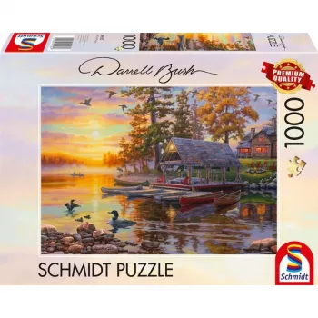 1000 dalių dėlionė schmidt spiele Darrell Bush valtinė su kanojomis, 1000 dalių