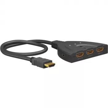 HDMI-Umschaltbox 3 į 1 (4K @ 60 Hz), HDMI jungiklis (juodas, 55 cm laidas)