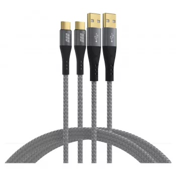 EFB Elektronik USB-A į USB-C kabelių rinkinys 60W QC 3A 2x2m - Skaitmeninis/Duomenų (USB-AC-00007)