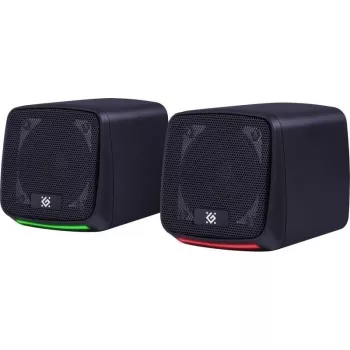 Kompiuterinės kolonėlės DEFENDER J3 2.0 6W LED USB, 2×3W RMS, 90–20000 Hz, 3,5 mm, juodos