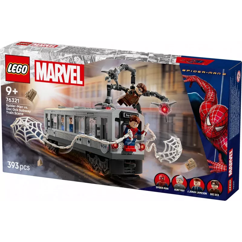 Konstruktorius LEGO Marvel Super Heroes 76321 Spider-Man Doc Ock Subway Showdown, 393 dalys, 4 minifigūrėlės, amžius 9+