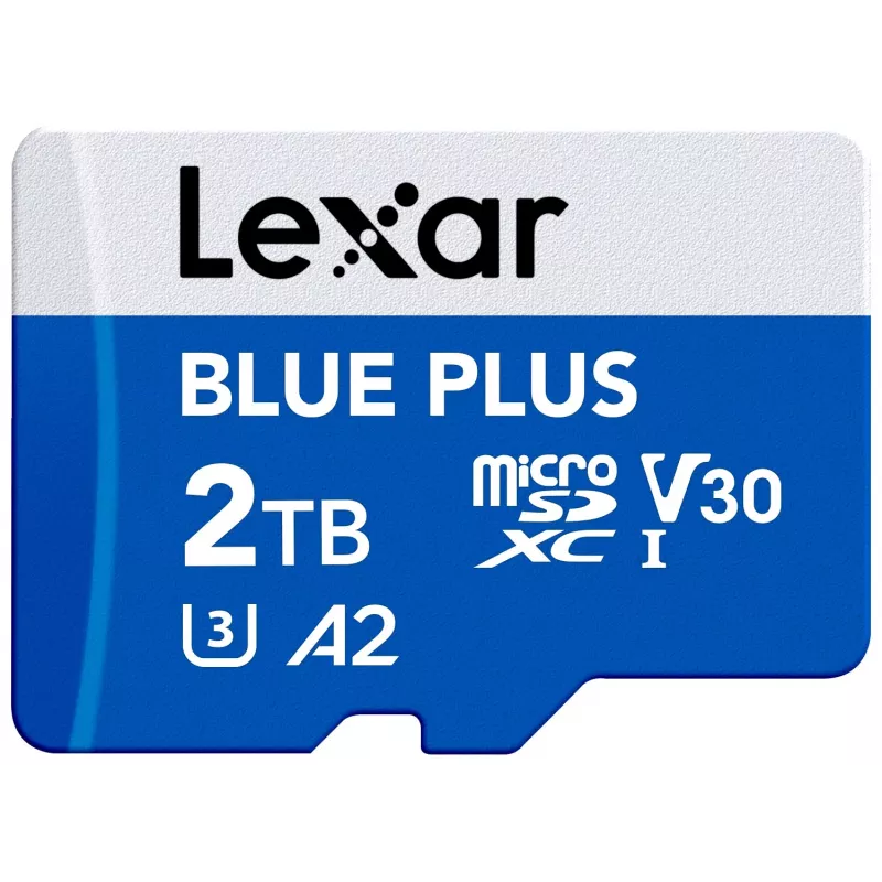 MicroSDXC atminties kortelė Lexar BLUE PLUS 2 TB UHS‑I, 170 MB/s, U3 V30, atspari vandeniui