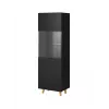 Vitrina Cama Meble PAFOS 60x40x182 cm matinė juoda — pastatoma prie sienos laikymo spinta