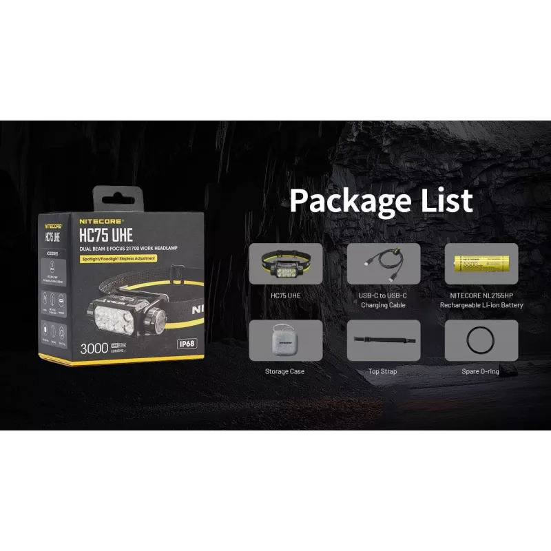 Priekinis žibintas H serija 3000 LUMENŲ/HC75 Uhe Nitecore