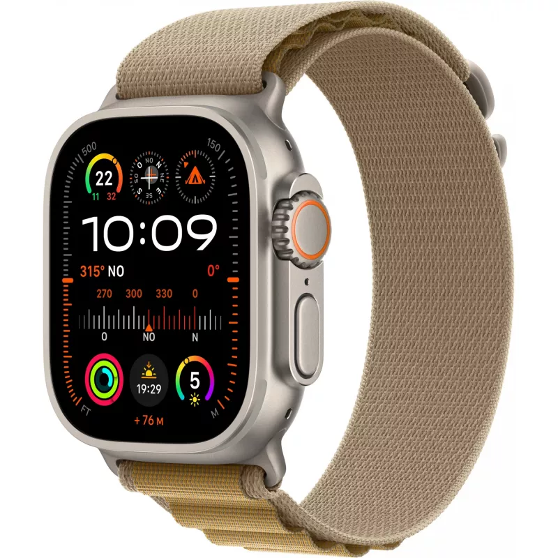 APPLE Watch Ultra 2 GPS + Cellular 49mm Natural Titanium Case su Tan Alpine Loop - Didelis