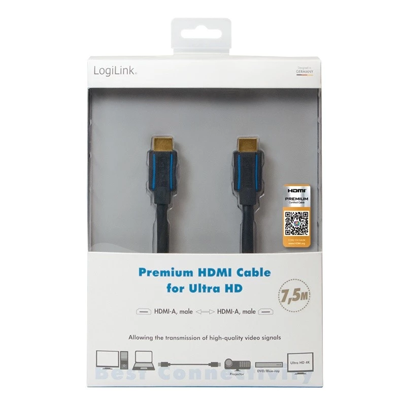 HDMI laidas LogiLink CHB007 7,5 m