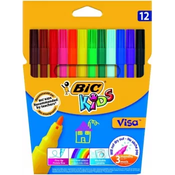 Smulkus flomasteris BIC Visa Multicolour 12 vnt.