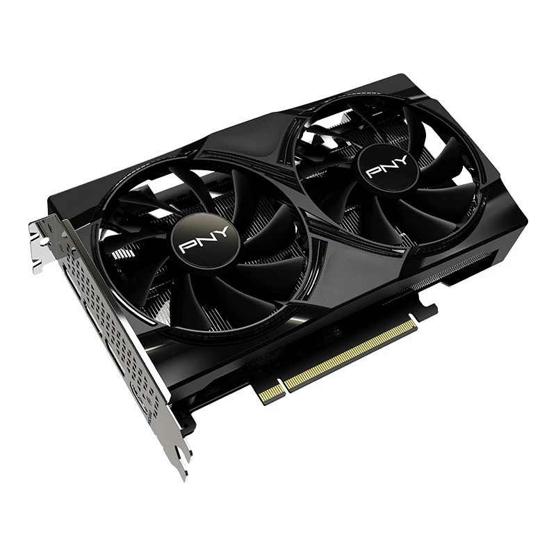 Grafikos plokštė PNY GeForce RTX 5050 — 8 GB GDDR6, 2317 MHz, 128 bitų, PCIe x8 5.0, dviejų ventiliatorių aušinimas