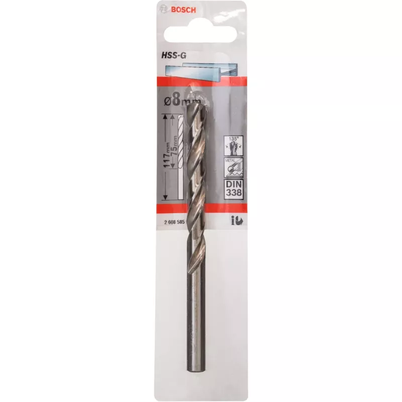 Gręžtuvas Bosch Metal HSS-G DIN 338 8 mm