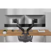 Monitoriaus laikiklis DIGITUS Dviejų monitorių laikiklis 2×45 colių ekranams, spaustuvas, 2×20 kg, VESA 75×75–100×100, pakreipimas -20–50°