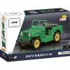Konstrukcinis žaislas Cobi Jeep Willys CJ-2A žalias modelis 24517 – kaladėlių rinkinys