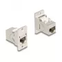 DeLOCK skydinio montavimo RJ45 Keystone modulio adapteris lizdas į lizdą Cat.6A metalinis kūginis