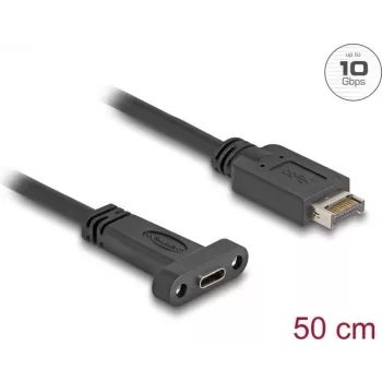 DeLOCK USB kabelis USB Type-E Key A 20 kontaktų kištukas į USB Type-C lizdą 50 cm