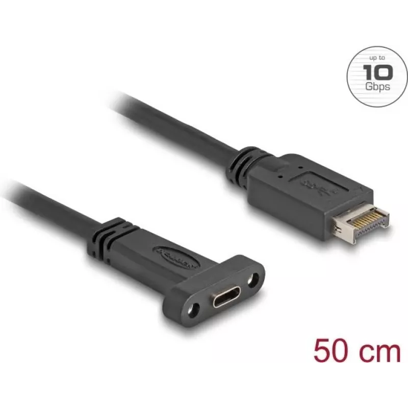 DeLOCK USB kabelis USB Type-E Key A 20 kontaktų kištukas į USB Type-C lizdą 50 cm